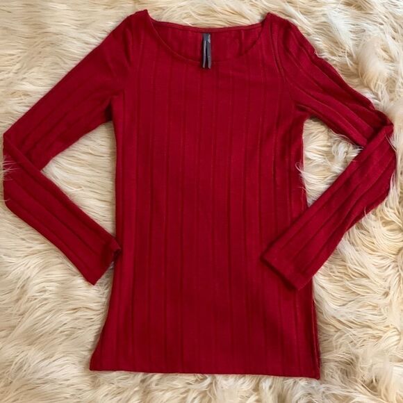 Anthropologie Ribbed Slide Slit Tunic Red New NWOT - Small - Picture 10 of 13